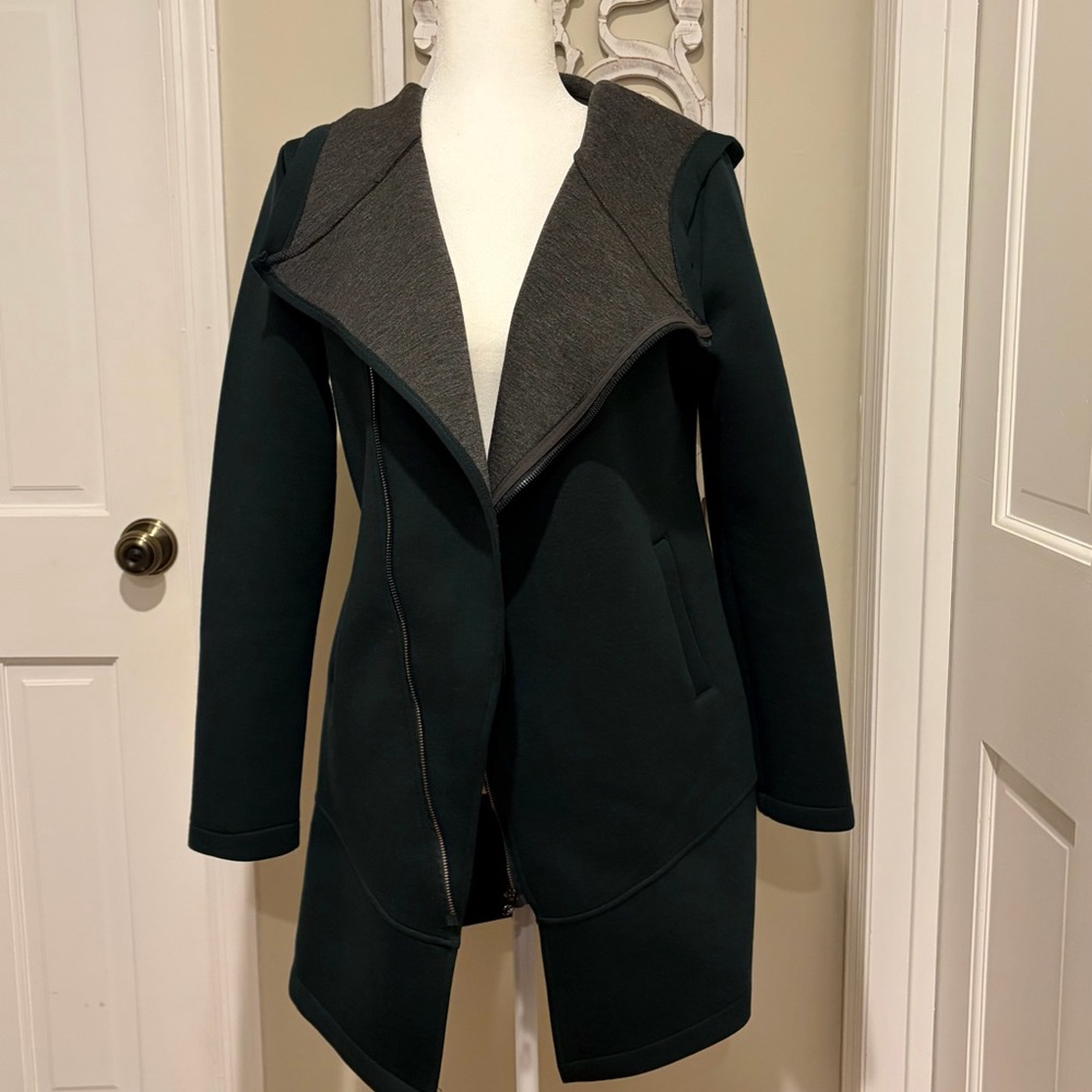 Betsy Johnson Give Love Get Love Green Gray Performance Hooded Jacket
